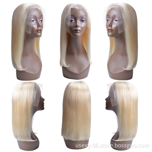 Factory Price 613 Virgin Hair Wig Raw Indian Hair Bob Wig 613 Blonde Lace Front Human Hair Wigs
